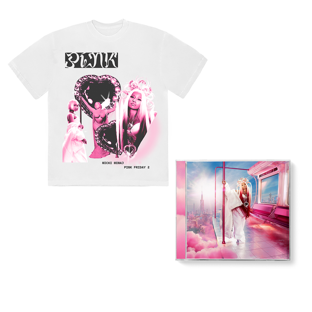 Nicki Minaj, Pink Friday 2 Heart Collage T-Shirt + Pink Friday 2 CD Fan Pack