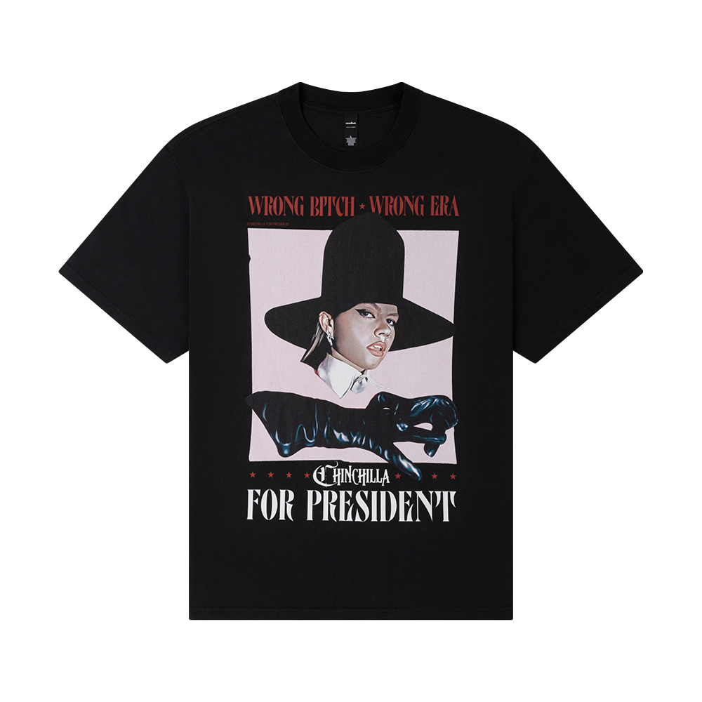 Chinchilla, Chinchilla For President (Black) T-Shirt Front 